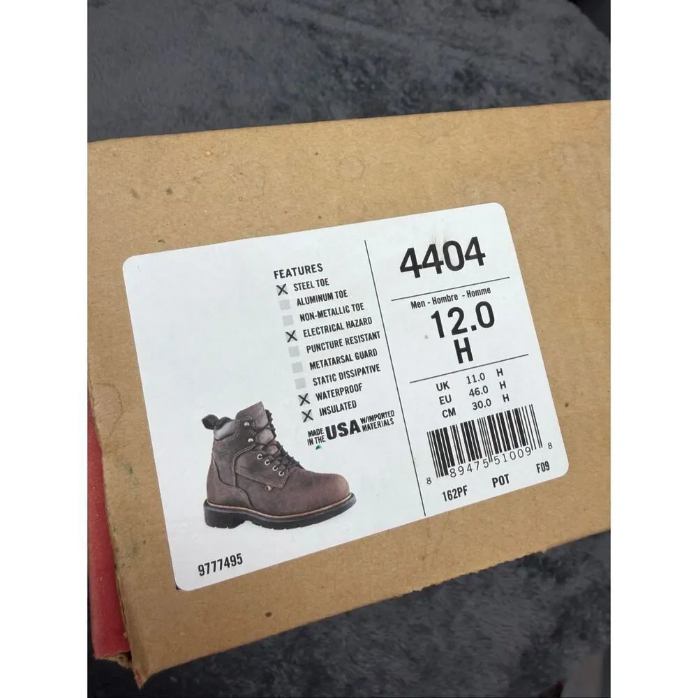 Red Wing Shoes 4404 Waterproof Steel Toe Work Boots, Size Men’s 12! NIB